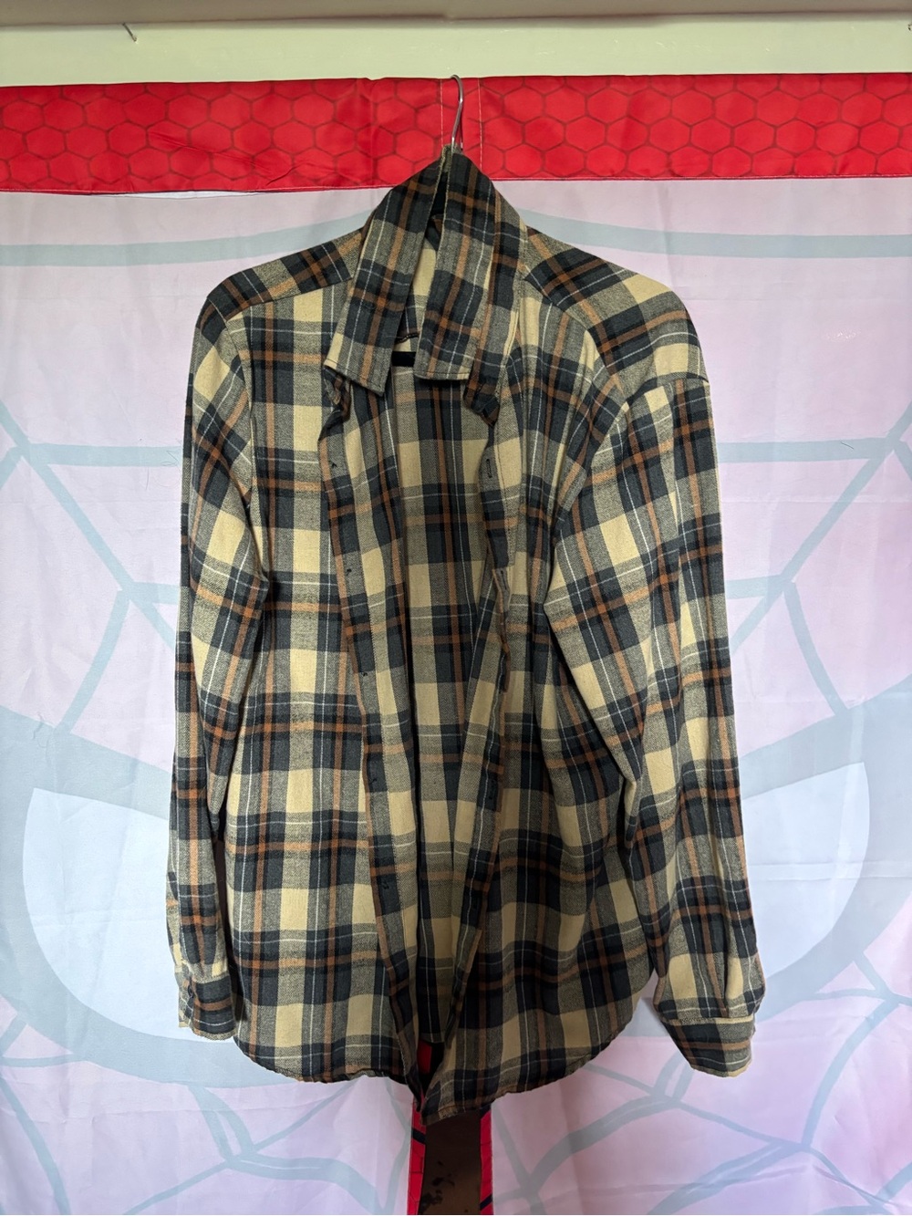 SHEIN Beige, Black & Brown Plaid Lightweight Shirt Jacket